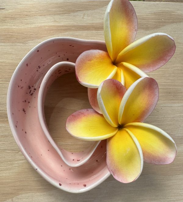 Small Speckled Pink Heart Vase