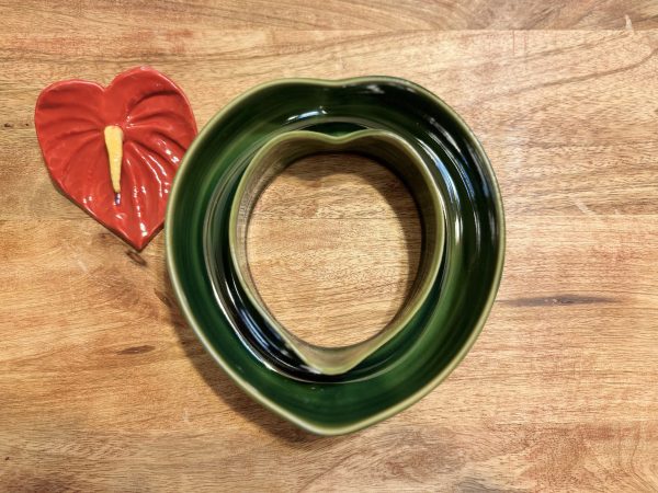 Medium Green Celadon Heart vase