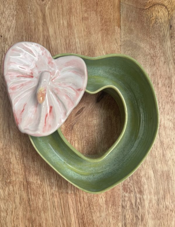 Small Green Heart Vase