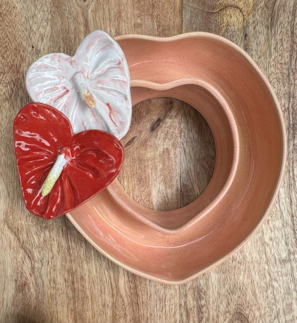 Medium Soft Orange Heart Vase